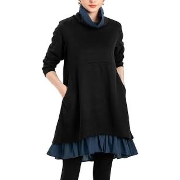 Women's Oversized Sweatshirt Dress Long Sleeve Tunic with Pockets Sz 2XL - Picture 2 of 6